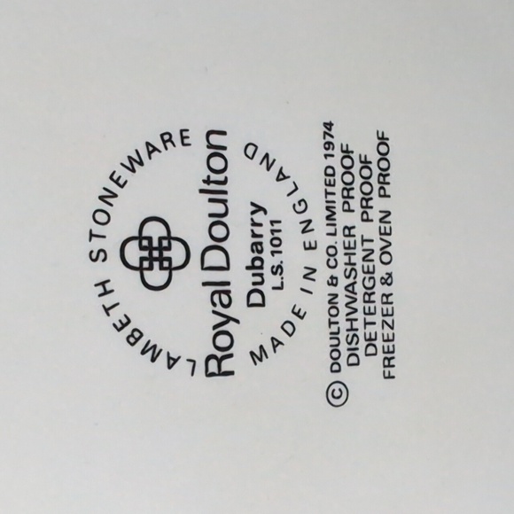 VTG,Royal Doulton Dubarry,Lambeth Stoneware White Floral Tea Pot. - Picture 9 of 12